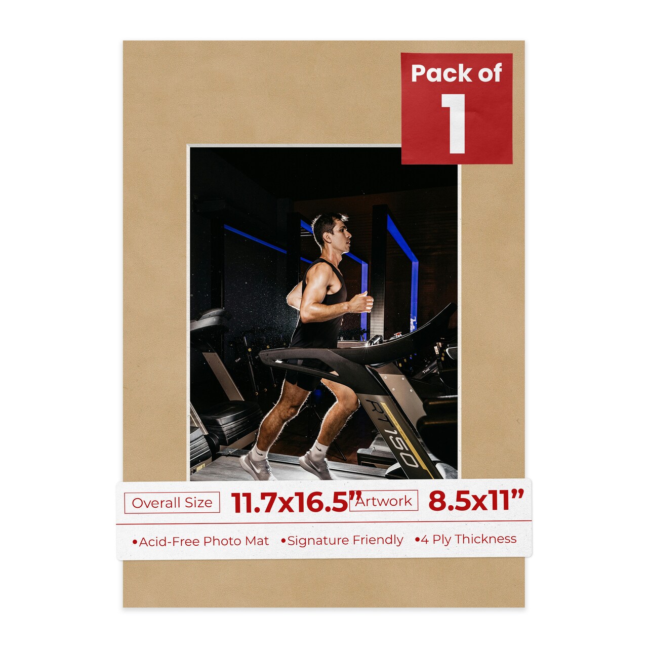 Beige Suede Mat Board for 11.7x16.5 Frames - Fits 8.5x11 Photos